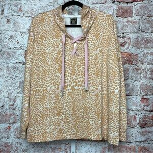 Laila Ali Animal Print Pullover Shoelace Hoodie